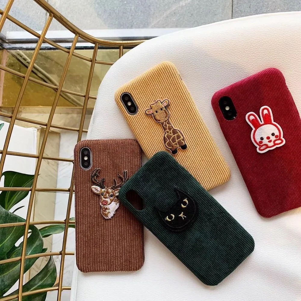 Embroidered animal Phone Case For iphone XS Max Cloth Texture Soft TPU case For iphone 7 Plus X XR 8 6 6S Warm corduroy Cover
Embroidered animal Phone Case For iphone XS Max Cloth Texture Soft TPU case For iphone 7 Plus X XR 8 6 6S Warm corduroy Cover