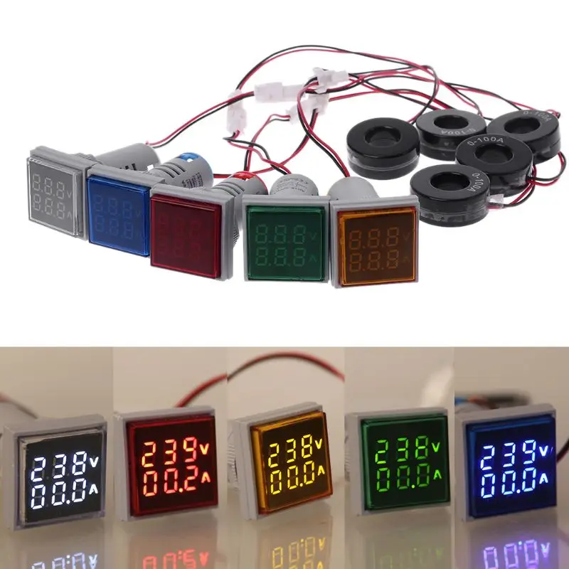 Square LED Digital Dual Display Voltmeter & Ammeter Voltage Gauge Current Meter AC 60-500V 0-100A
Square LED Digital Dual Display Voltmeter & Ammeter Voltage Gauge Current Meter AC 60-500V 0-100A