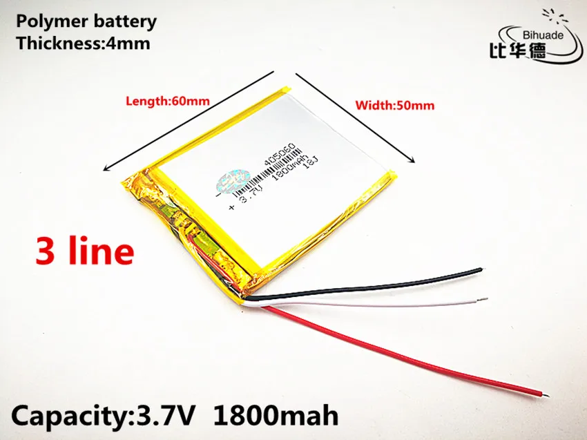 3 line Good Qulity 3.7V,1800mAH,405060 Polymer lithium ion / Li-ion battery for TOY,POWER BANK,GPS,mp3,mp4
3 line Good Qulity 3.7V,1800mAH,405060 Polymer lithium ion / Li-ion battery for TOY,POWER BANK,GPS,mp3,mp4