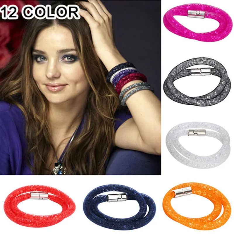 Shineland 2019 New Hot Sale Fashion Style Bracelets Double Mesh Full Crystal Magnetic Clasp Wrap Bracelet Charm Women Bangle
Shineland 2019 New Hot Sale Fashion Style Bracelets Double Mesh Full Crystal Magnetic Clasp Wrap Bracelet Charm Women Bangle