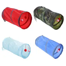 Pet Cat Tunnel Toy Funny Interactive Cat Toys Passageway Tubes Collapsible Crinkle Folding Play Toy With Two Balls