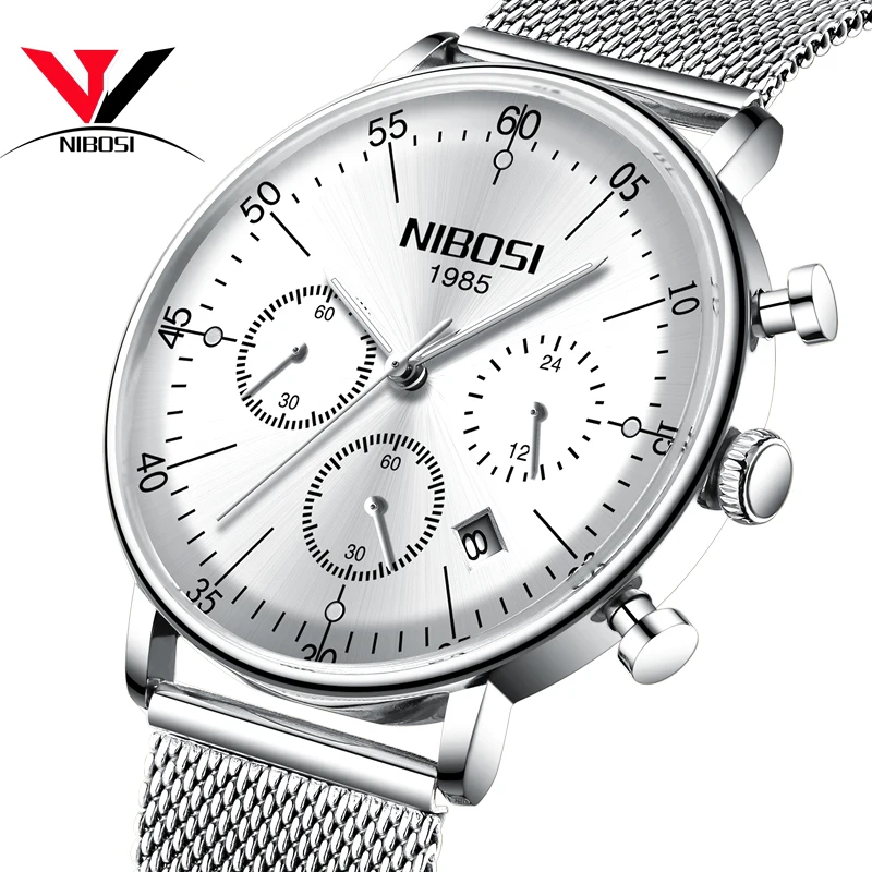 Nibosi new men's watch fashion business chronograph watch stainless steel automatic date waterproof watch
Nibosi new men's watch fashion business chronograph watch stainless steel automatic date waterproof watch