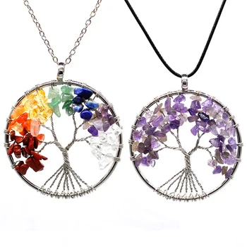 7 Chakra Natural Stone Tree of Life pendulum Pendant Necklace for Women Healing Quartz Crystal Necklaces Pendants Reiki Jewelry
7 Chakra Natural Stone Tree of Life pendulum Pendant Necklace for Women Healing Quartz Crystal Necklaces Pendants Reiki Jewelry