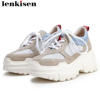 Lenkisen genuine leather mesh thick bottom concise style lace up round toe sneakers vintage mixed colors vulcanized shoes L12
Lenkisen genuine leather mesh thick bottom concise style lace up round toe sneakers vintage mixed colors vulcanized shoes L12