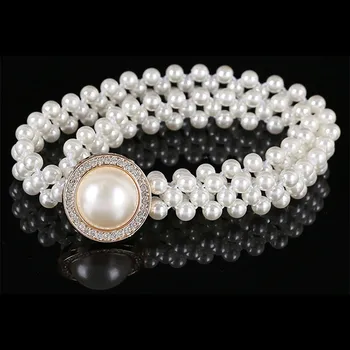 Korean Fashion Belt Pearl Waist Chain Rhinestone Round Buckle Sweet Wild Elastic Skirt Decorative Thin Belt Accessories SY5017
Korean Fashion Belt Pearl Waist Chain Rhinestone Round Buckle Sweet Wild Elastic Skirt Decorative Thin Belt Accessories SY5017
