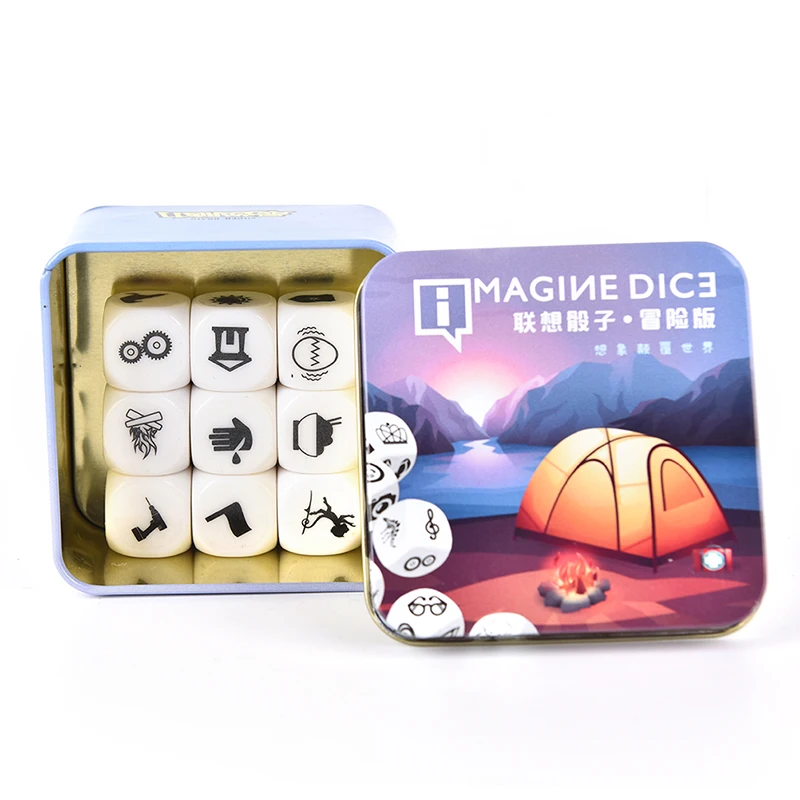 1 pc story dice story dice game look picture telling a story white cubes with box for family fun party board game
1 pc story dice story dice game look picture telling a story white cubes with box for family fun party board game