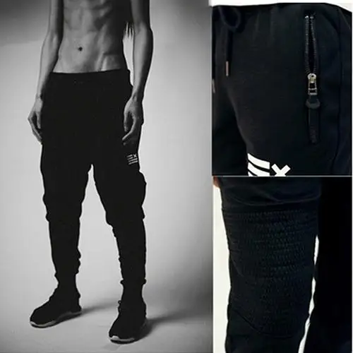 Для мужчин корейский стиль Slim Fit Брюки Пот Штаны Street гарем бег Штаны|Спортивные