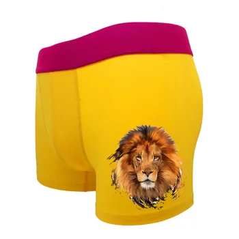 

Charming Lion Print Men Cotton Boxer Underwear Plus Size Underpants Calzoncillo Hombre Sexy Modis Bielizna Breathable Comfy