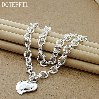 DOTEFFIL 925 Sterling Silver Double Heart Pendant 18 Inch Chain Necklace For Women Wedding Engagement Fashion Jewelry
DOTEFFIL 925 Sterling Silver Double Heart Pendant 18 Inch Chain Necklace For Women Wedding Engagement Fashion Jewelry