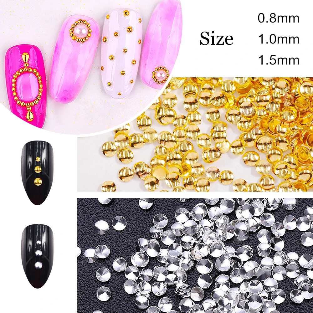 500Pcs/Lot 3D Metal Semicircle Caviar Beads Nails Art Rivets Gold Silver Optional DIY Woman's Charm Manicure Design Accessories
500Pcs/Lot 3D Metal Semicircle Caviar Beads Nails Art Rivets Gold Silver Optional DIY Woman's Charm Manicure Design Accessories