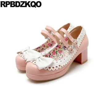 Size 33 Plus High Heels Bow Pumps Cute Strap Square Toe Block Kawaii Mary Jane Women Sweet Lolita Shoes 11 43 Pink 10 42 Medium
Size 33 Plus High Heels Bow Pumps Cute Strap Square Toe Block Kawaii Mary Jane Women Sweet Lolita Shoes 11 43 Pink 10 42 Medium