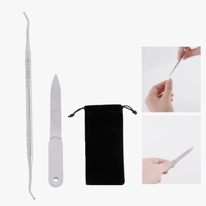 3pcs Set Pedicure Manicure Cuticle Pusher + Nail File + Storage Bag Set for Ingrown Toenails Corrector Toe Nail
3pcs Set Pedicure Manicure Cuticle Pusher + Nail File + Storage Bag Set for Ingrown Toenails Corrector Toe Nail
