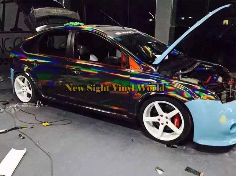 Rainbow-Chrome-Black-Holographic-Vinyl-Wrap (16)
