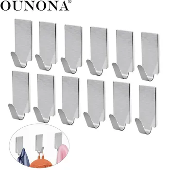OUNONA Stainless Steel Wall Hooks Hanger Self Adhesive Coat Hanger Towel Hooks Wall Mounted for Bathroom Kitchen Home
OUNONA Stainless Steel Wall Hooks Hanger Self Adhesive Coat Hanger Towel Hooks Wall Mounted for Bathroom Kitchen Home