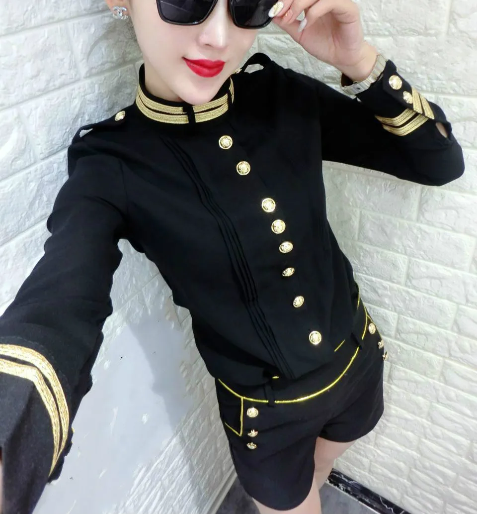 2018 Spring England Style Long Sleeve Stand Collar Gold Button Chiffon Shirts Women European Gold Striped Chiffon Blouses Tops
2018 Spring England Style Long Sleeve Stand Collar Gold Button Chiffon Shirts Women European Gold Striped Chiffon Blouses Tops