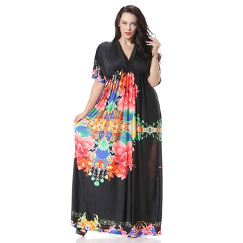 Bohemian Women Summer Beach Dress V Neck Batwing Sleeve Sexy Open Back Long Maxi Dress Big Size 7XL Floral Dress Robe femme
Bohemian Women Summer Beach Dress V Neck Batwing Sleeve Sexy Open Back Long Maxi Dress Big Size 7XL Floral Dress Robe femme