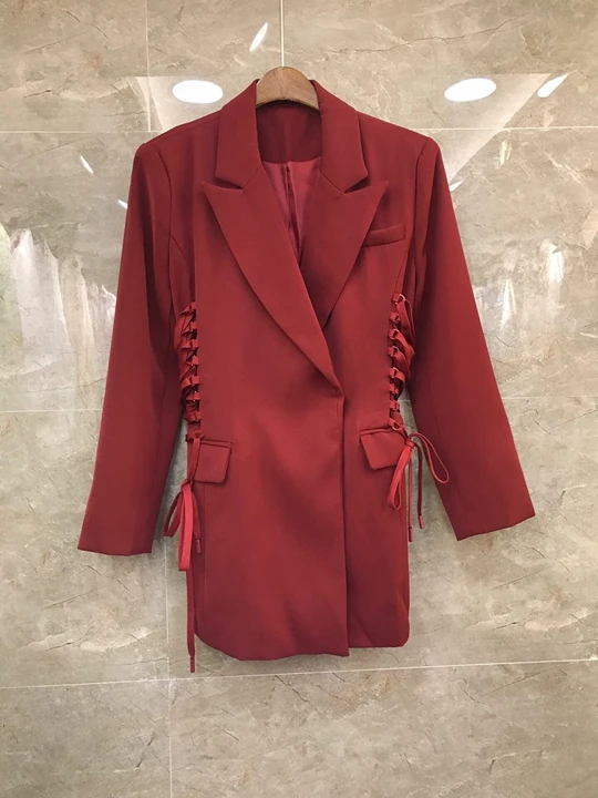 2019 Early autumn new women's suit collar side symmetrical tie long sleeve suit short jacket 722
2019 Early autumn new women's suit collar side symmetrical tie long sleeve suit short jacket 722