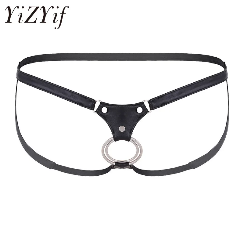 YiZYiF Black Mens Lingerie Open Back and Hollow Out Jockstrap Low Rise Bikini G-string Sexy Underwear with Metal O-Rings
YiZYiF Black Mens Lingerie Open Back and Hollow Out Jockstrap Low Rise Bikini G-string Sexy Underwear with Metal O-Rings