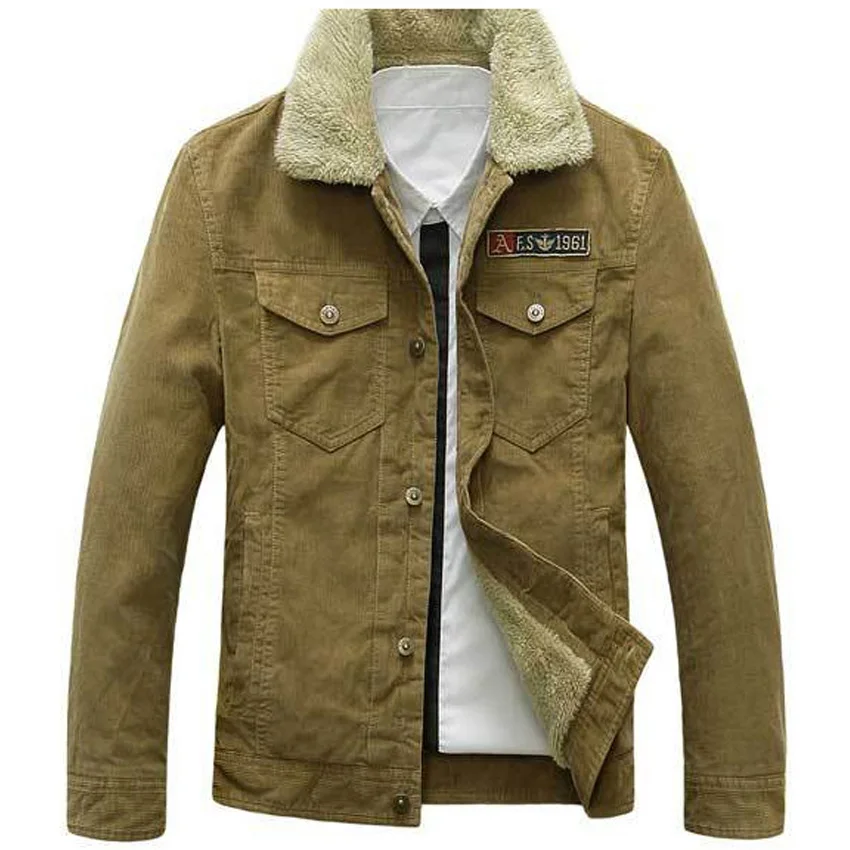 2019 New Autumn Winter Men's Corduroy Jeans Jacket with Fur collar Fashion Retro Thicken Warm Denim Jacket Fleece loose coat 3XL
2019 New Autumn Winter Men's Corduroy Jeans Jacket with Fur collar Fashion Retro Thicken Warm Denim Jacket Fleece loose coat 3XL