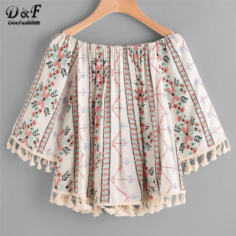 Dotfashion Plus Size Off Shoulder Fringe Tribal Print Crop Blouse Women 2019 Summer Boho Half Sleeve Clothes Ladies Fashion Tops
Dotfashion Plus Size Off Shoulder Fringe Tribal Print Crop Blouse Women 2019 Summer Boho Half Sleeve Clothes Ladies Fashion Tops