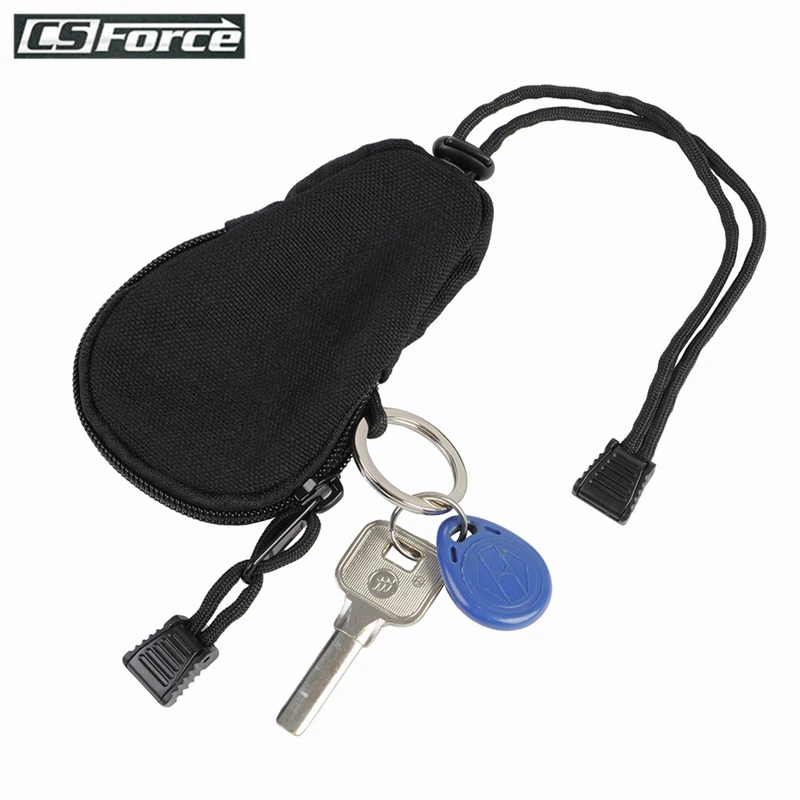 

Mini Outdoor Key Pouch EDC Carrying Bag Portable Key Change Purse Organizer Wallet with Inner Stainless Key Ring Travel Tool Bag