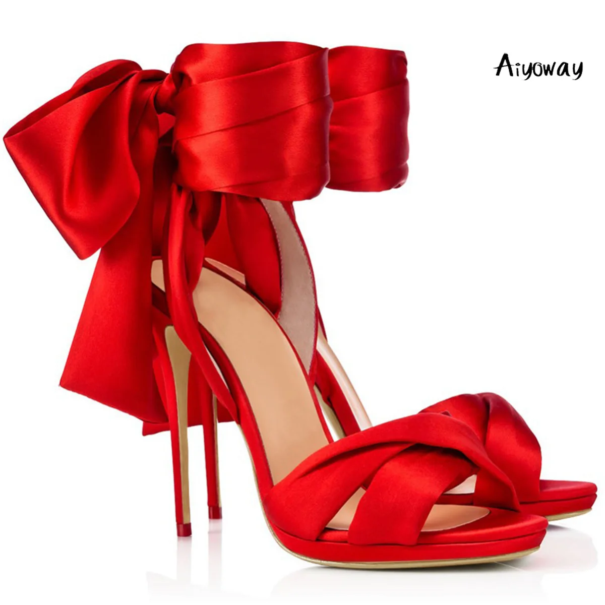 Aiyoway Women Shoes Peep Toe High Heels Sandals Spring Summer Ladies Wedding Party Shoes Lace Up Black Red Satin 2019
Aiyoway Women Shoes Peep Toe High Heels Sandals Spring Summer Ladies Wedding Party Shoes Lace Up Black Red Satin 2019