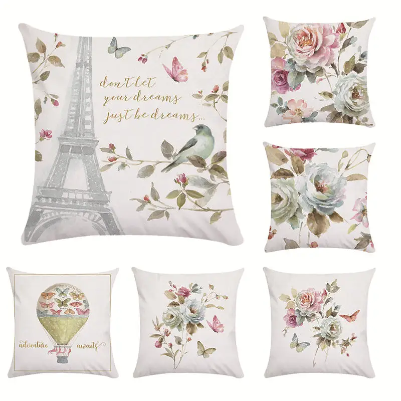 45cm*45cm Vintage flowers and the Eiffel Tower super soft cushion cover and sofa pillow case Home decorative pillow cover
45cm*45cm Vintage flowers and the Eiffel Tower super soft cushion cover and sofa pillow case Home decorative pillow cover
