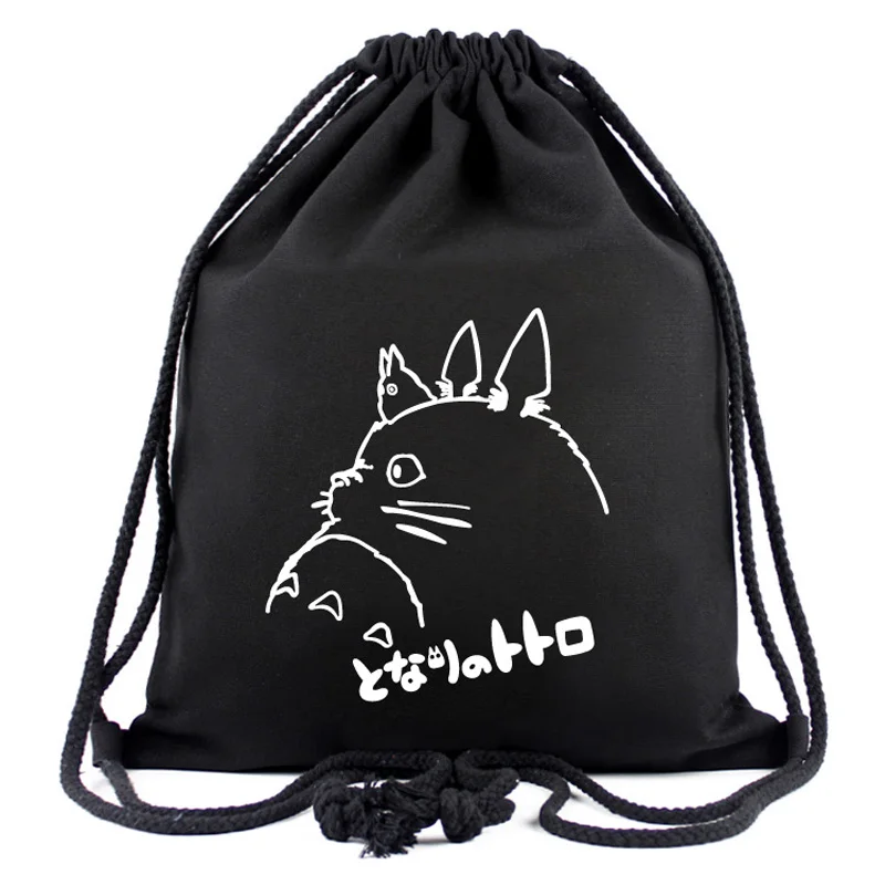 Anime My Neighbor Totoro Drawstring Bag Spirited Away Black Canvas Backpack Men Women Casual Backpack With String
Anime My Neighbor Totoro Drawstring Bag Spirited Away Black Canvas Backpack Men Women Casual Backpack With String