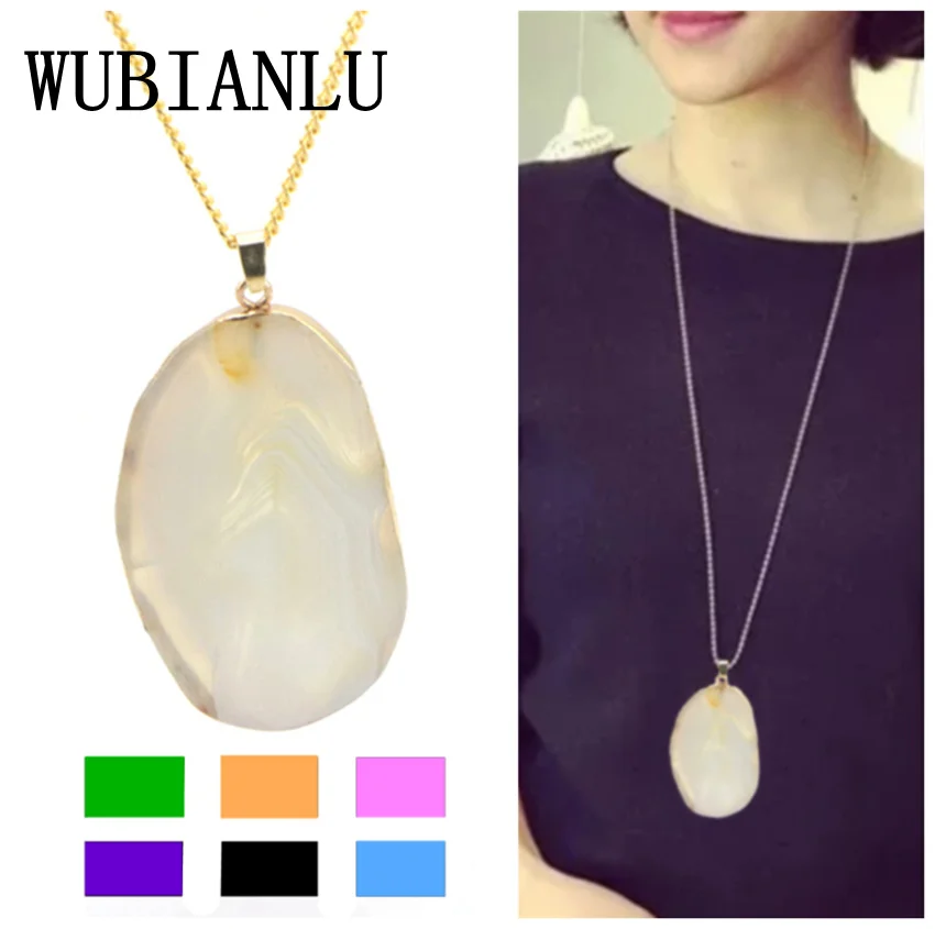 WUBIANLU Bohemia Irregular Size Natural Agat Neck Chokers Necklaces Pendants Long Necklace Women Costume Jewelry Floating Charms
WUBIANLU Bohemia Irregular Size Natural Agat Neck Chokers Necklaces Pendants Long Necklace Women Costume Jewelry Floating Charms