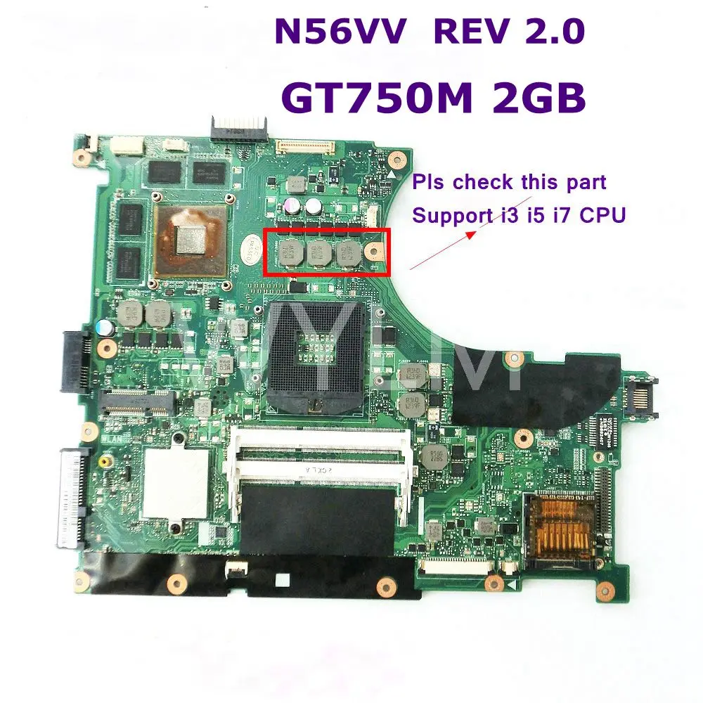 N56VV Laptop Motherboard REV2.0 GT750 2GB N14P-GT-A2 PGA 989 HM76 For ASUS N56VM N56VJ N56VZ N56VB Mainboard Free Shipping Test
N56VV Laptop Motherboard REV2.0 GT750 2GB N14P-GT-A2 PGA 989 HM76 For ASUS N56VM N56VJ N56VZ N56VB Mainboard Free Shipping Test