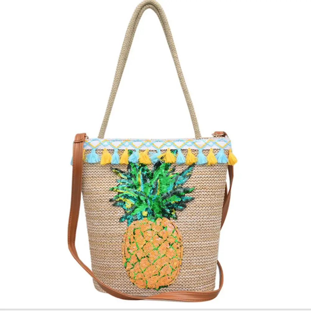 Summer Bohemian Crossbody Bag Beach Bucket Straw Hand Woven Braided Bag Rattan Handmade Pineapple Pattern Single Shoulder Bags
Summer Bohemian Crossbody Bag Beach Bucket Straw Hand Woven Braided Bag Rattan Handmade Pineapple Pattern Single Shoulder Bags