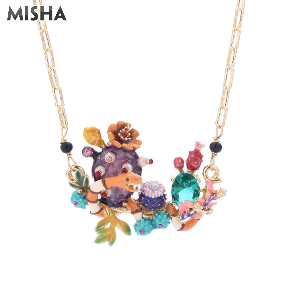 MISHA Trendy Necklace For Women Pendant Necklace Desert Cactus Snake Design Enamel Glaze High Quality Jewelry L569
MISHA Trendy Necklace For Women Pendant Necklace Desert Cactus Snake Design Enamel Glaze High Quality Jewelry L569