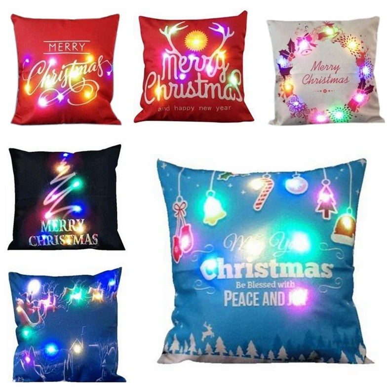 Urijk 1PC LED Light Cushion Cover Christmas Decorative Pillows for New Year Sofa Home Throw Pillows Linen Square Navidad 45*45cm
Urijk 1PC LED Light Cushion Cover Christmas Decorative Pillows for New Year Sofa Home Throw Pillows Linen Square Navidad 45*45cm