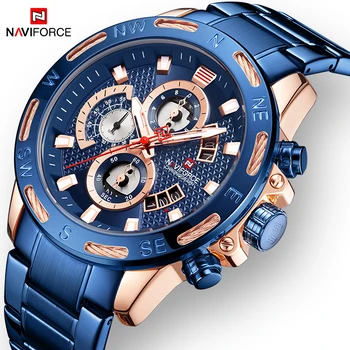 NAVIFORCE Mens Watches Top Luxury Brand Military Analog Chronograph WristWatch For Men Waterproof Quartz Clock Male Reloj Hombre
NAVIFORCE Mens Watches Top Luxury Brand Military Analog Chronograph WristWatch For Men Waterproof Quartz Clock Male Reloj Hombre
