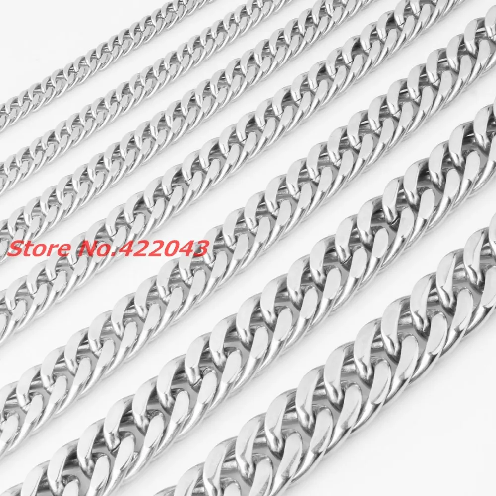 7-40" 6/8/10/12/14/16/18/21mm Heavy Silver High Polished Stainless Steel Men's Curb Cuban Chain Necklace / Bracelet Top Quality
7-40" 6/8/10/12/14/16/18/21mm Heavy Silver High Polished Stainless Steel Men's Curb Cuban Chain Necklace / Bracelet Top Quality
