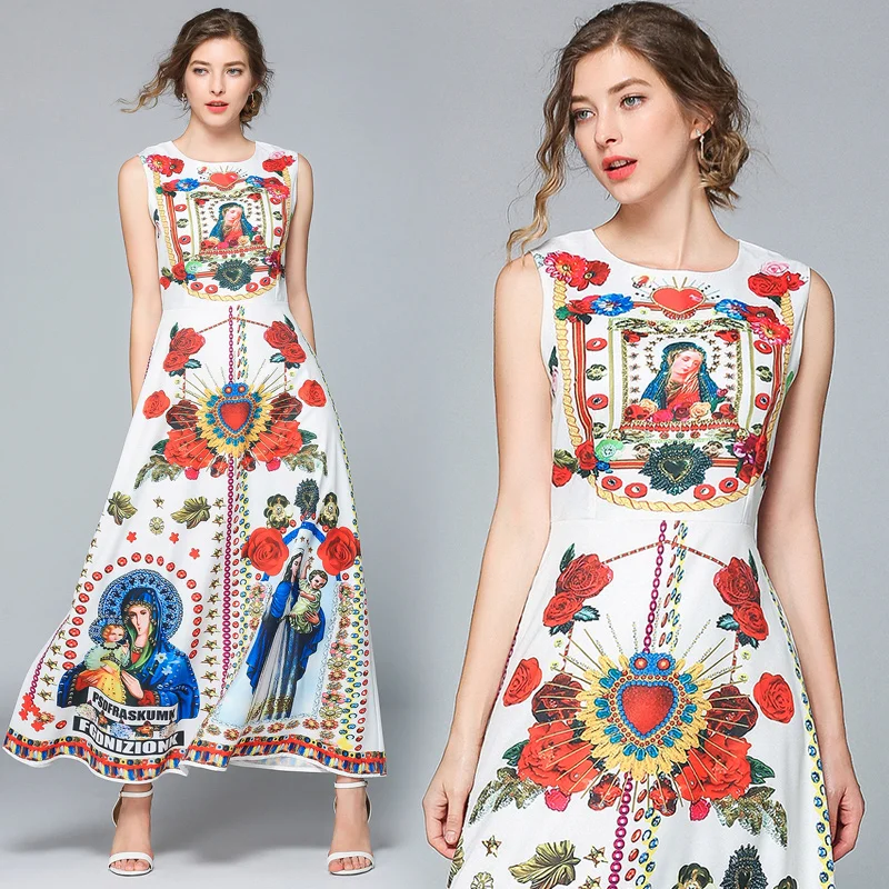 Women Dress Party Maxi Club Dress 2019 Summer New Lady Bohemian Print Sleeveless Slim Dress Plus Size O-Neck Long Dress Vestidos
Women Dress Party Maxi Club Dress 2019 Summer New Lady Bohemian Print Sleeveless Slim Dress Plus Size O-Neck Long Dress Vestidos