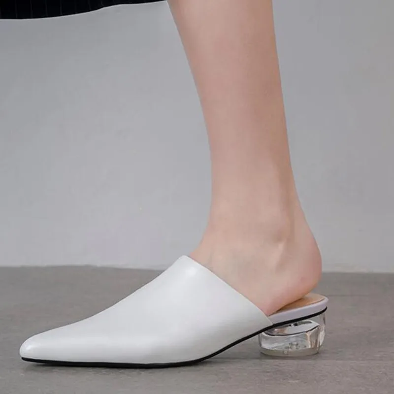 Women White Leather Mules Shoes Pointed Toe Flats Office Work Stilettos Red Summer Wedding Shoes 4.5cm Transparent Heels Sandals
Women White Leather Mules Shoes Pointed Toe Flats Office Work Stilettos Red Summer Wedding Shoes 4.5cm Transparent Heels Sandals