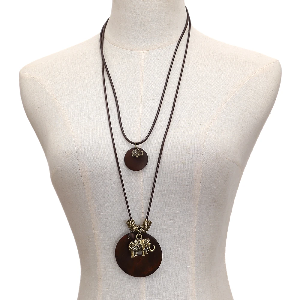 Fashion Elephant Pendant Necklace Wood Round Retro Antique Copper Metal Ornament Pendant Necklace For Women Jewelry collar mujer
Fashion Elephant Pendant Necklace Wood Round Retro Antique Copper Metal Ornament Pendant Necklace For Women Jewelry collar mujer