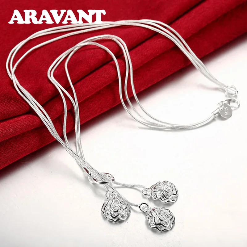 925 Silver Necklaces Fashion Rose Tassel Pendants Necklaces Chain For Women Wedding Top Quality Jewelry
925 Silver Necklaces Fashion Rose Tassel Pendants Necklaces Chain For Women Wedding Top Quality Jewelry