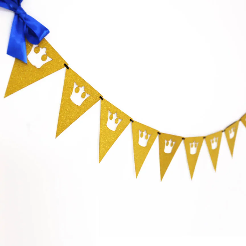 Royal Prince Bunting Banner, glitter gold crown Garland, boy birthday party decor, baby shower banner, gender reveal
Royal Prince Bunting Banner, glitter gold crown Garland, boy birthday party decor, baby shower banner, gender reveal
