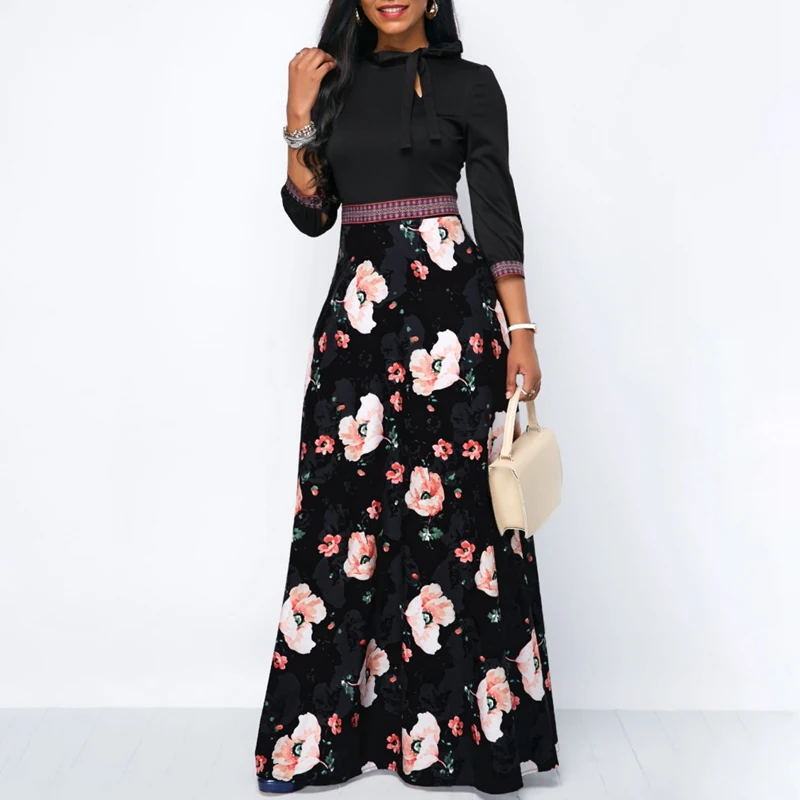 Autumn Floral Printed High Waist Long Dress Women Vintage Long Maxi Dress Vestidos
Autumn Floral Printed High Waist Long Dress Women Vintage Long Maxi Dress Vestidos