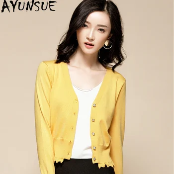 AYUNSUE Knitwear Women's Cardigan Knitted Sweater Women Short Cardigans Women Tops Korean Style Female Cardigan 6343 KJ2746
AYUNSUE Knitwear Women's Cardigan Knitted Sweater Women Short Cardigans Women Tops Korean Style Female Cardigan 6343 KJ2746
