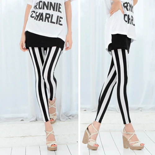 Bluelans Fashion Women's Black White Vertical Stripes Leggings Raps Skinny Pants
Bluelans Fashion Women's Black White Vertical Stripes Leggings Raps Skinny Pants