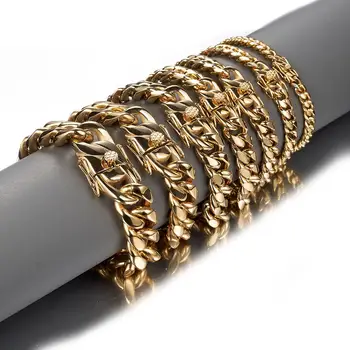 6/8/10/12/14/16/18 mm Mens Womens Cool Jewelry Gold Stainless Steel Cuban Miami Link Chain Bangle Bracelet Xmas Gift 7-11 inchs
6/8/10/12/14/16/18 mm Mens Womens Cool Jewelry Gold Stainless Steel Cuban Miami Link Chain Bangle Bracelet Xmas Gift 7-11 inchs
