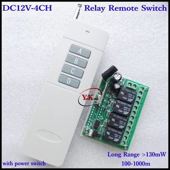Remote Control Switches 12V DC 4CH Relay Receiver + 3000m Big Button Transmitter Power Switch 315/433MHZ Learning Code Receiver
Remote Control Switches 12V DC 4CH Relay Receiver + 3000m Big Button Transmitter Power Switch 315/433MHZ Learning Code Receiver
