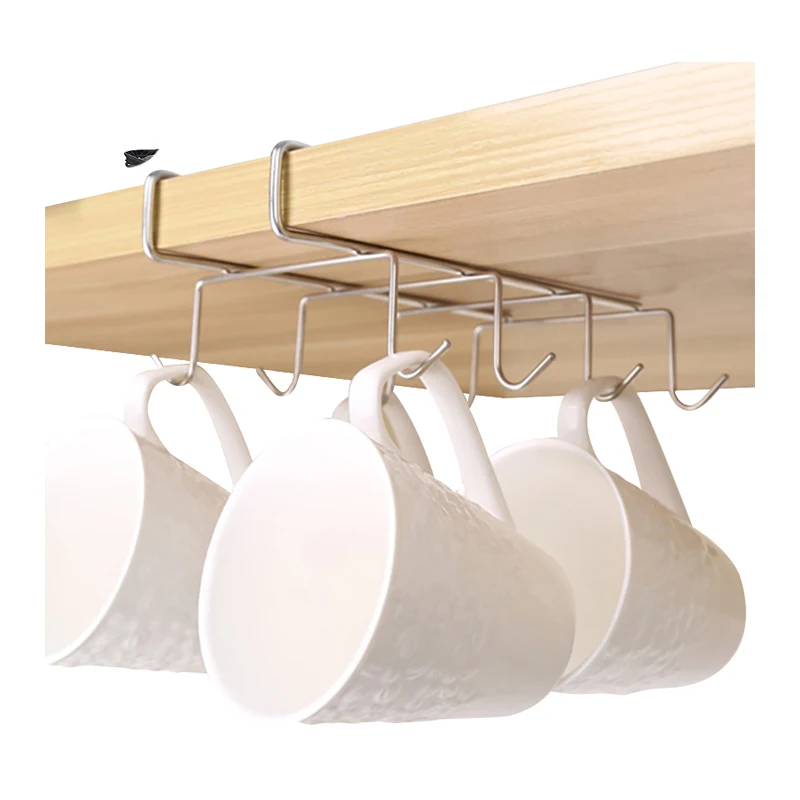 Stainless Steel Hanger Hooks Cupboard Coffee Cup Holder Drainer Hanger Closet Under Shelf 8 Hook for Storage Cup Glass and Mug
Stainless Steel Hanger Hooks Cupboard Coffee Cup Holder Drainer Hanger Closet Under Shelf 8 Hook for Storage Cup Glass and Mug