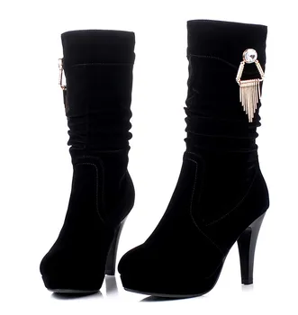 Mid Calf Black High Heeled Boots Diamond Women's Shoes Casual 2018 Fashion Booties Chunky Heel 9.5cm
Mid Calf Black High Heeled Boots Diamond Women's Shoes Casual 2018 Fashion Booties Chunky Heel 9.5cm
