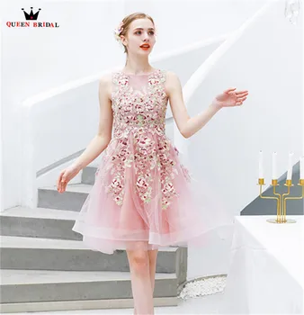 Sexy Short Pink Evening Dresses A-line Tulle Lace Flowers Appliques Prom Party Dress Evening Gown 2020 New Fashion JK66
Sexy Short Pink Evening Dresses A-line Tulle Lace Flowers Appliques Prom Party Dress Evening Gown 2020 New Fashion JK66