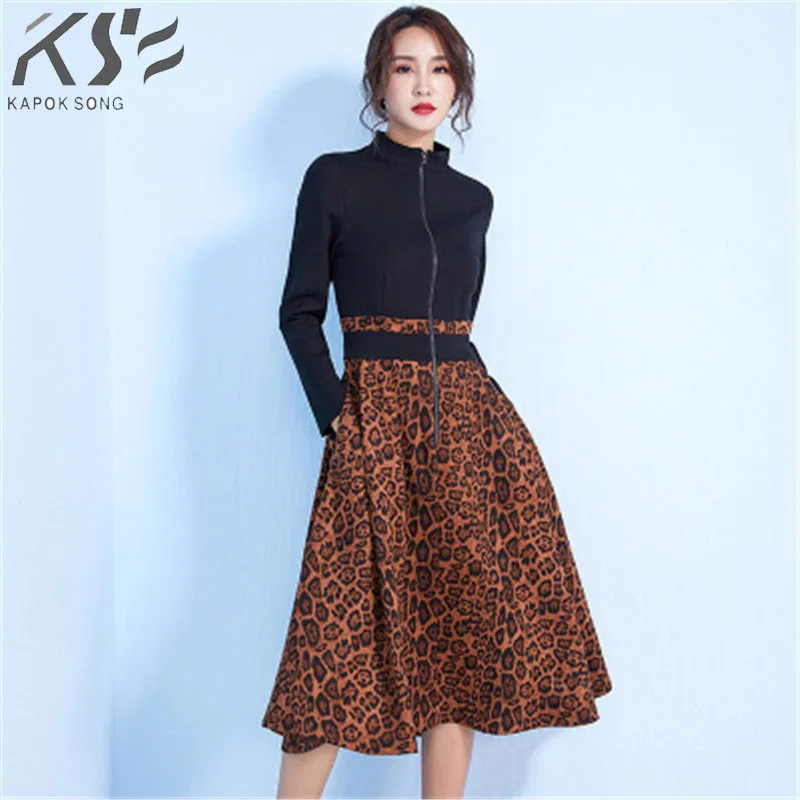 2018 New Leopard pattern collision European and American style dress winter collar long microbomb swagger
2018 New Leopard pattern collision European and American style dress winter collar long microbomb swagger