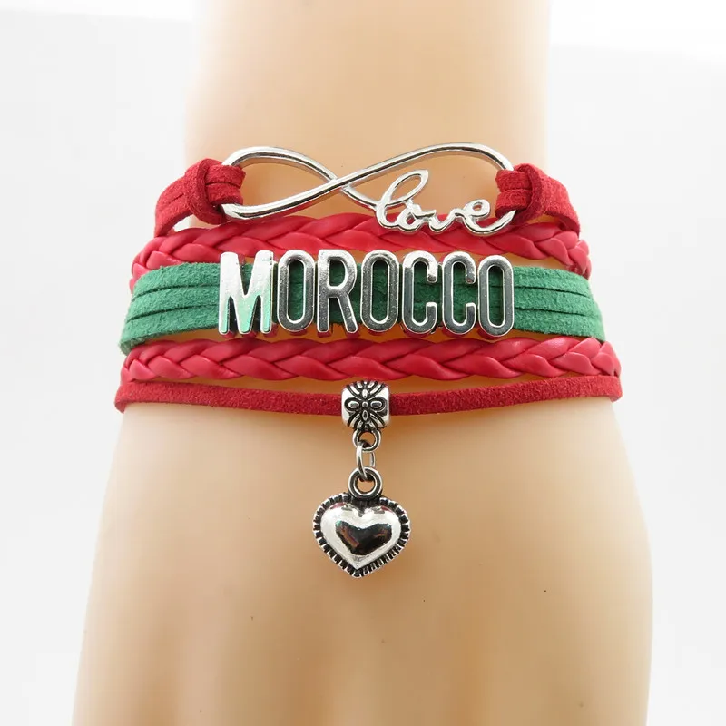 Подвеска для браслета infinity love morocco браслет в форме сердца с флагом Марокко